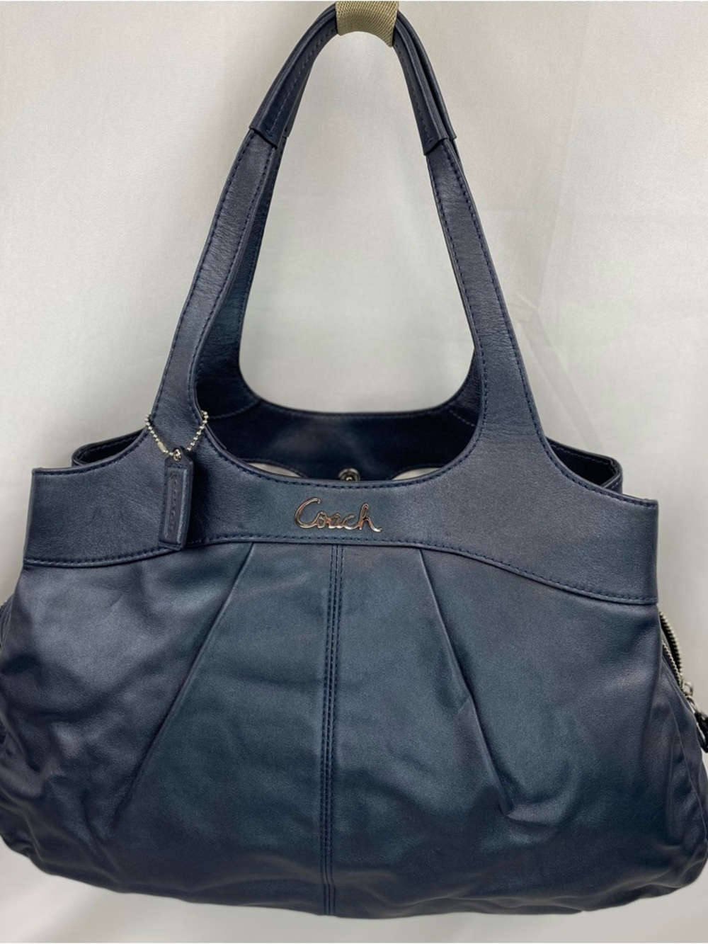 Rare Coach Lexi Gray  Metallic Large Purse Satchel Handbag Tote  F18829